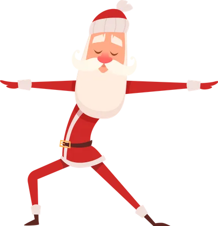 Santa Doing Stretching  Illustration