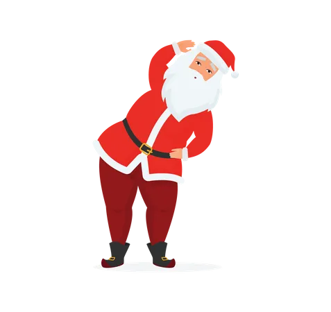 Santa doing stretching  Illustration