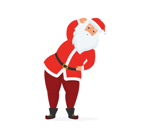 Santa doing stretching  Illustration