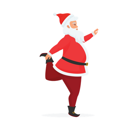 Santa doing warmup  Illustration