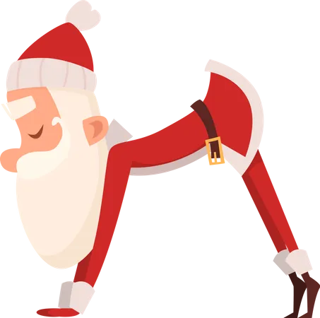 Santa Doing Workout  Illustration
