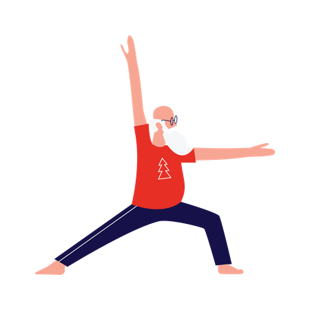 Santa Doing Yoga  Illustration