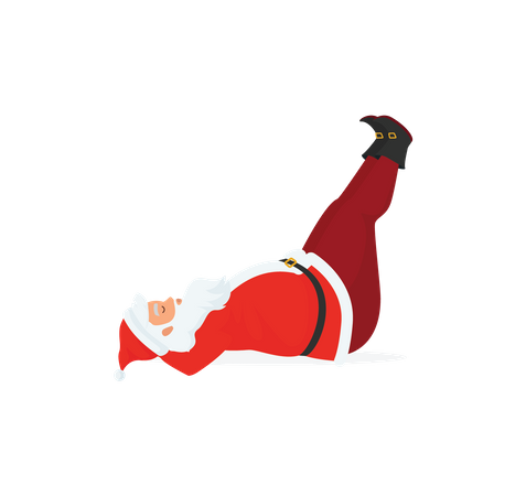 Santa haciendo equilibrio de piernas  Ilustración