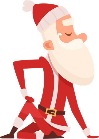 Papá Noel haciendo yoga  Ilustración