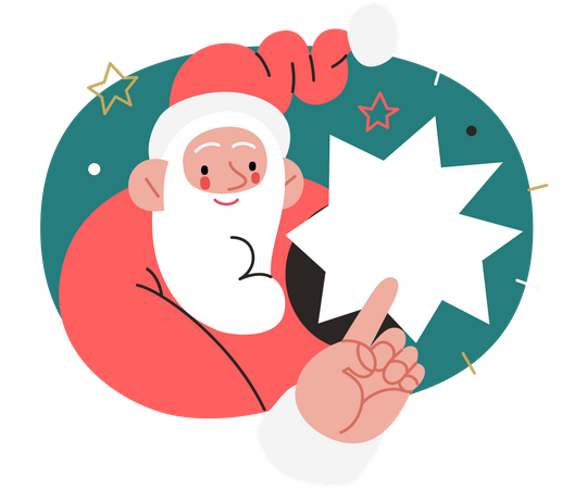 Santa holding a blank paper Illustration