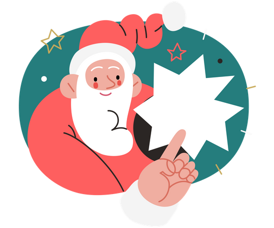 Santa holding a blank paper  Illustration