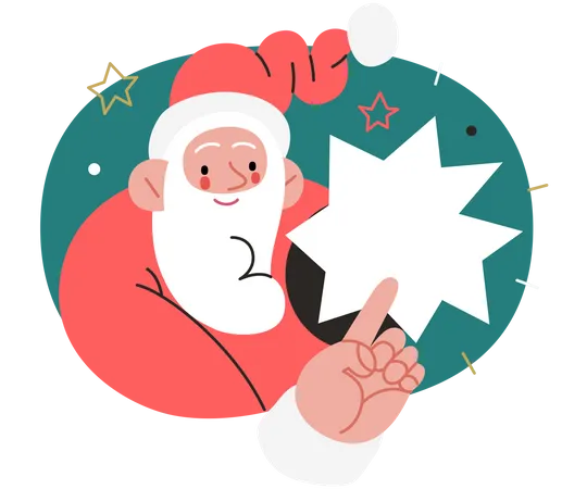 Santa holding a blank paper  Illustration