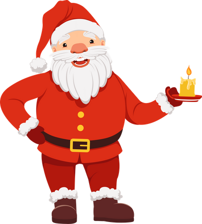 Santa holding candle  Illustration