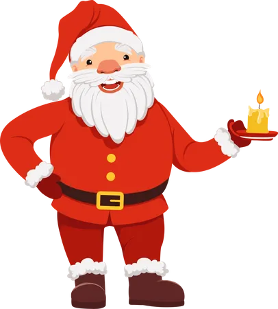 Santa holding candle  Illustration