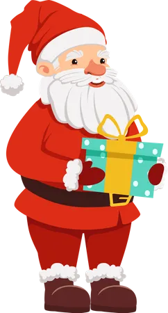 Santa holding gift  Illustration