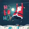 hanging santa claus illustration free download