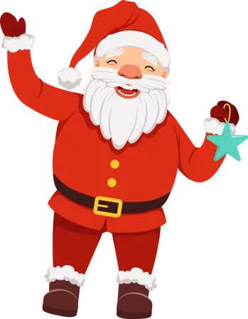 Santa holding star  Illustration