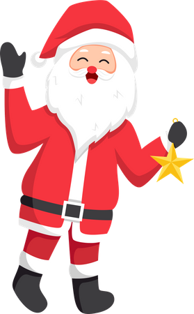 Santa holding star  Illustration