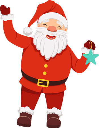 Santa holding star  Illustration