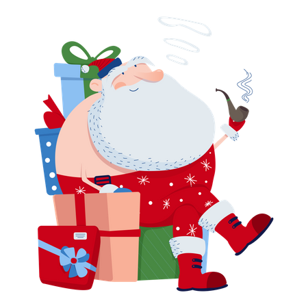Santa in a chair  Illustration
