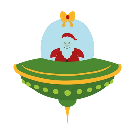 Santa in ufo  Illustration