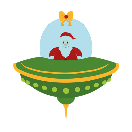 Santa in ufo  Illustration