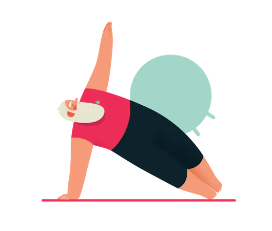 Santa In Yoga pose  Illustration