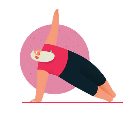 Santa In Yoga pose  Illustration