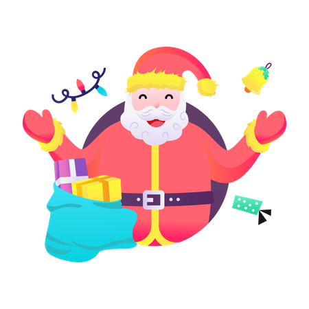 Santa offering a gift Illustration