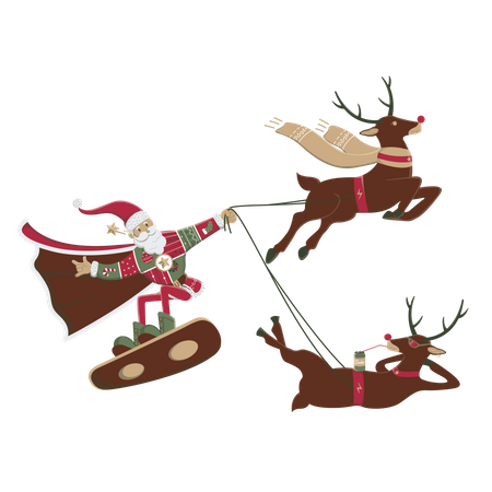 Santa on a skateboard Illustration
