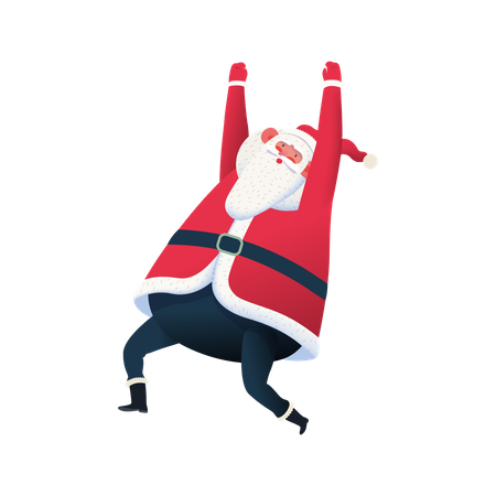Santa raising both hands in air  Illustration