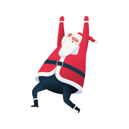 Santa raising both hands in air  Illustration