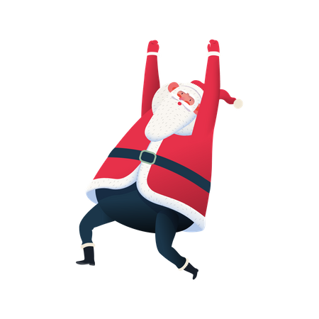 Santa raising both hands in air  Illustration