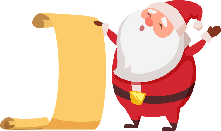 Santa reading wishlist Illustration