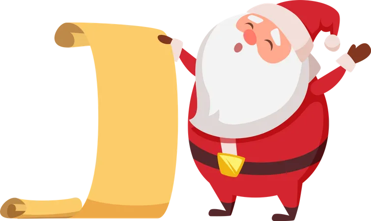 Santa reading wishlist  Illustration