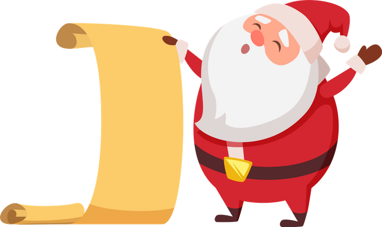 Santa reading wishlist  Illustration