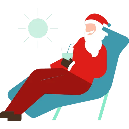 Santa relaxing in the sunlight Illustration
