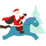 illustrations for santa on horse