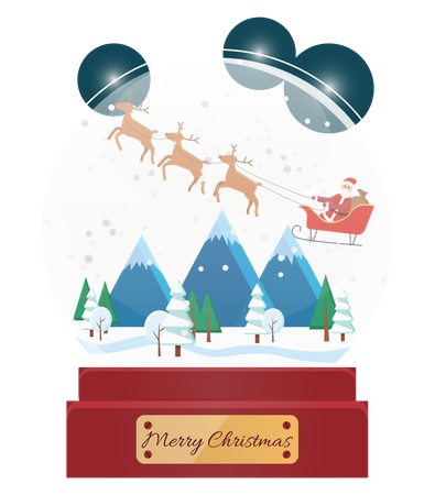 Santa riding sleigh  일러스트레이션