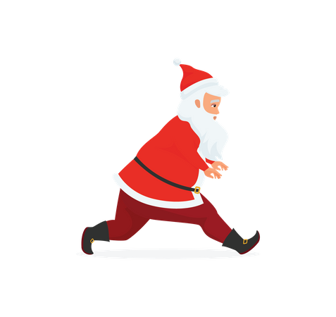Santa running  Illustration