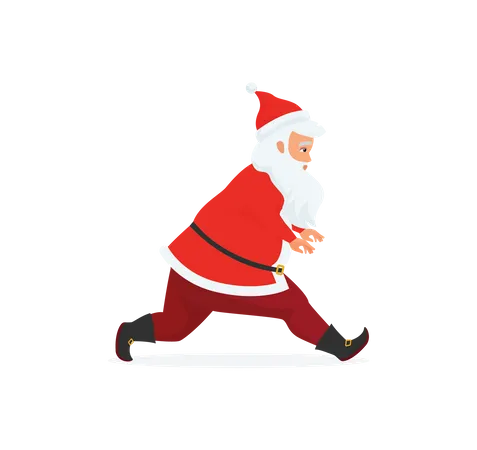 Santa running  Illustration