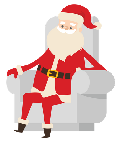 Santa seating in chair Illustration