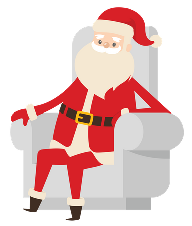 Santa seating in chair  Illustration
