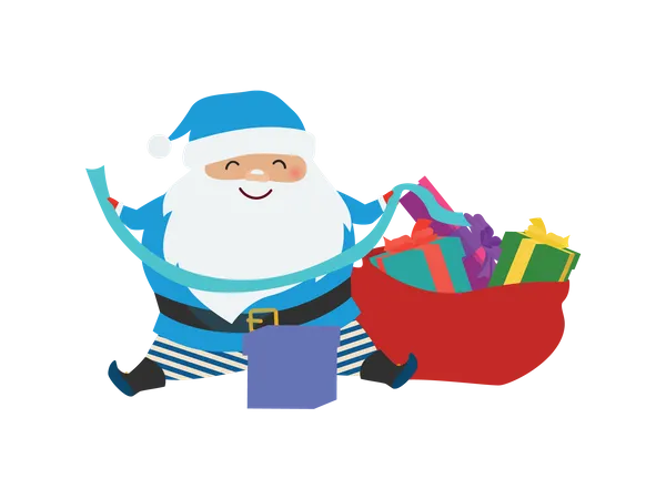 Santa Send Gift  Illustration