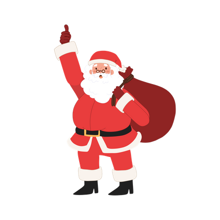 Santa showing thumbs up  Illustration