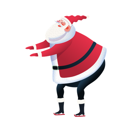 Santa skating Illustration