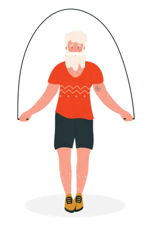 Santa skipping rope  Illustration