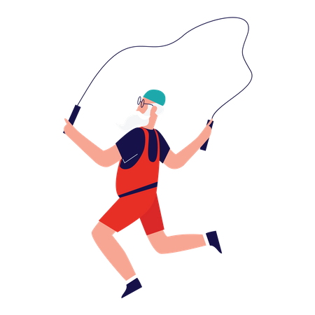 Santa Skipping Rope  Illustration