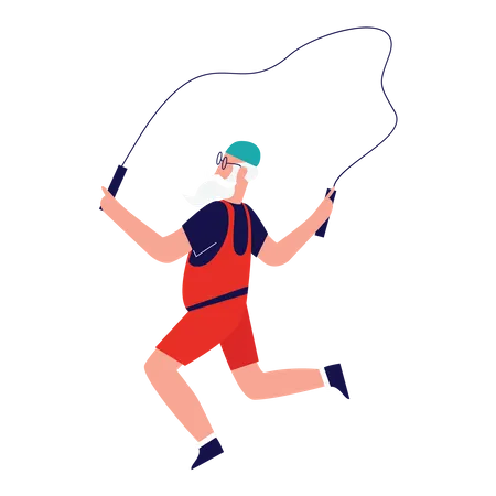 Santa Skipping Rope  Illustration
