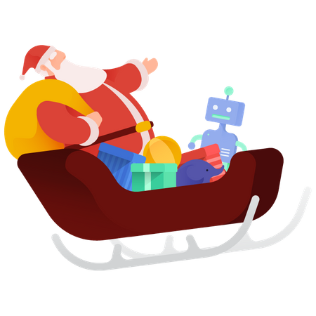 Santa Sleigh  Illustration