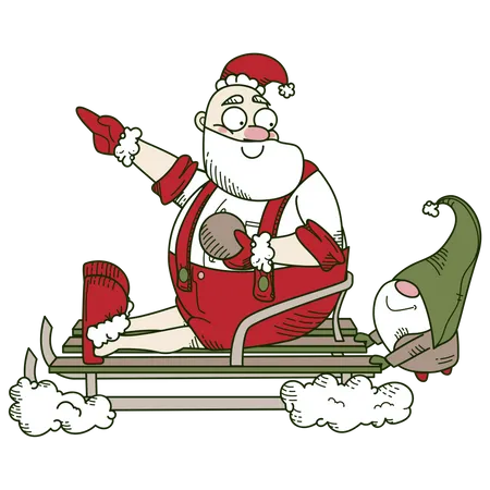Santa sleigh ride Illustration