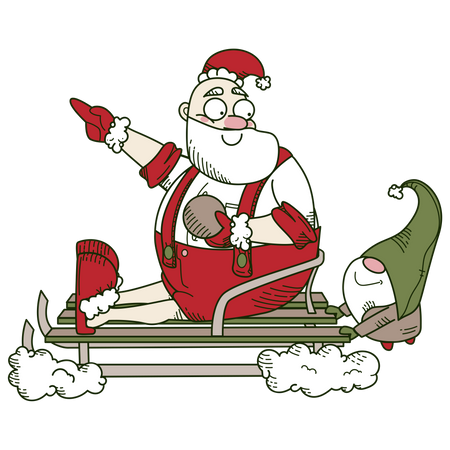 Santa sleigh ride  Illustration