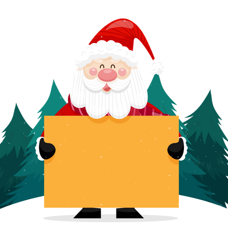 Santa with blank board  Illustration
