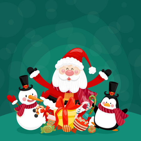 Santa With Christmas gifts  Illustration