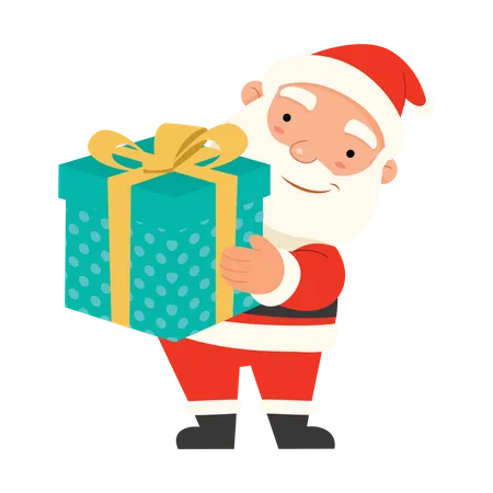 Santa with Gift  Illustration